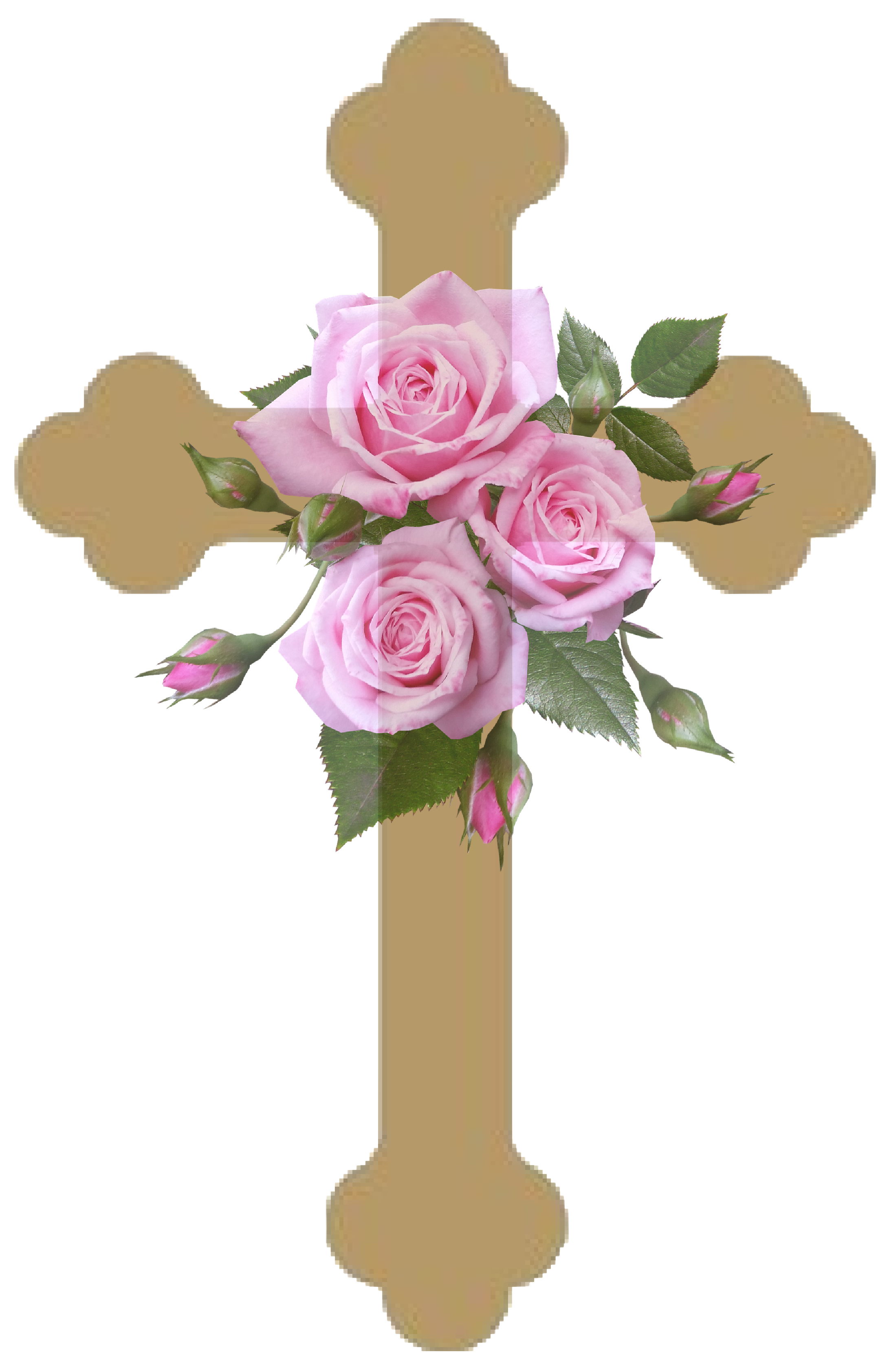 Kreuz mit Rose freigestellt